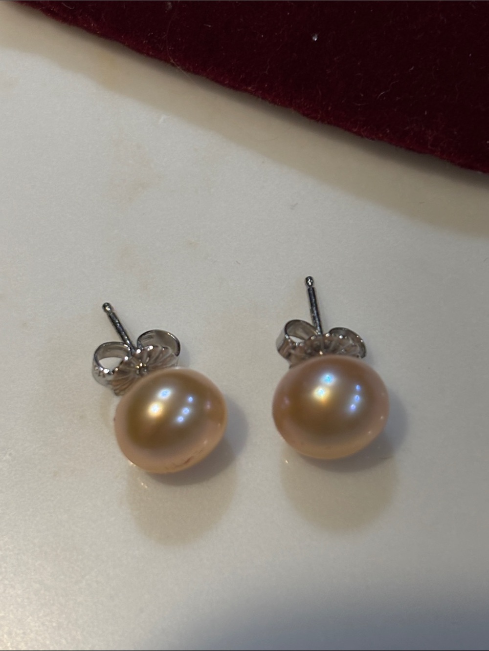Helzberg Diamonds Champagne Pearl Stud Earrings